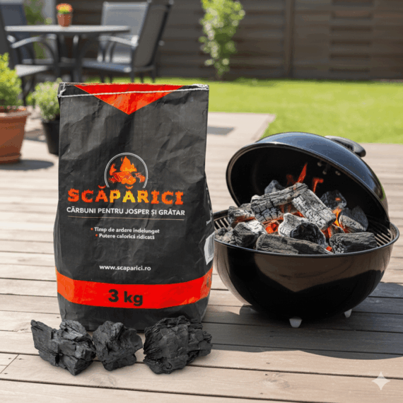 Cărbune Natural din Lemn de Esență Tare (3kg)